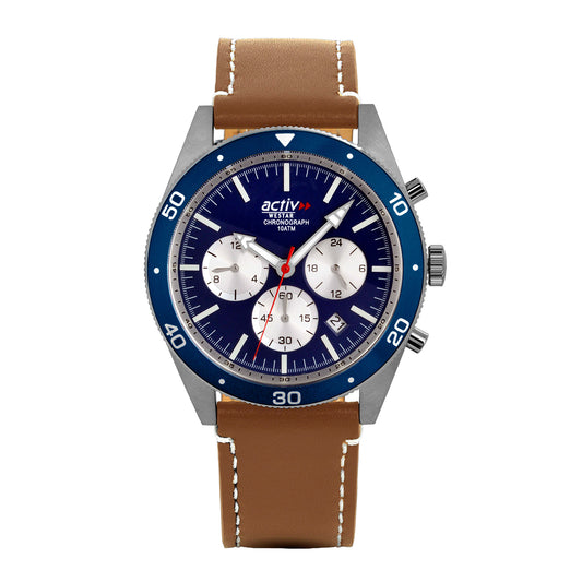 Westar Activ Gents 43 mm Blue Dial Quartz Watch - 90283STN724