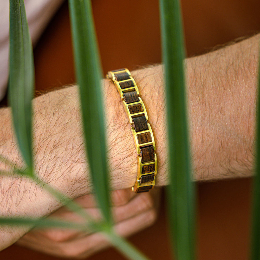 WOODWATCH FUSION LEADWOOD & GOLD BRACELET