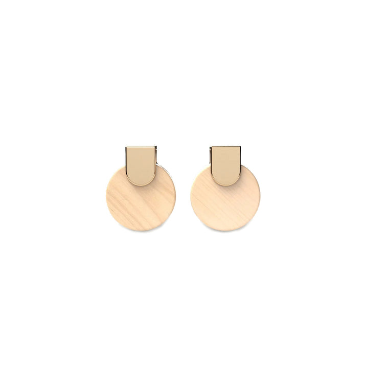 WOODWATCH WOMEN'S EARRINGS IN ROUND MAPLE AND GOLD