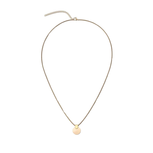 Woodwatch Women's Necklace in Circular Maple Pendant and Gold