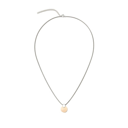 Woodwatch Women's Necklace in Circular Maple Pendant and Silver