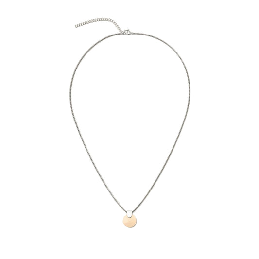 Woodwatch Women's Necklace in Circular Maple Pendant and Silver