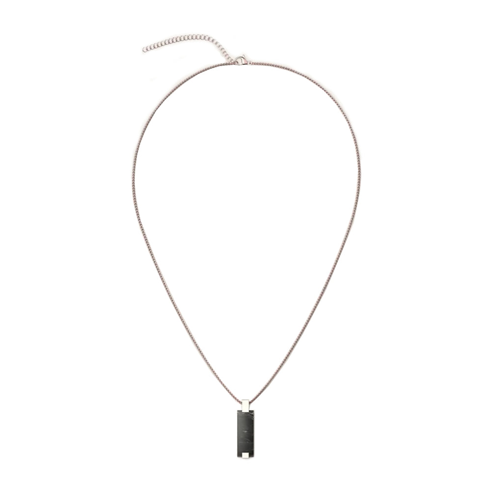 Woodwatch Women's Bracelet in Black Marble Bar Pendant and R.GOLD