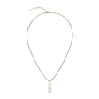 Woodwatch Women's Necklace in White Marble Bar Pendant and Gold