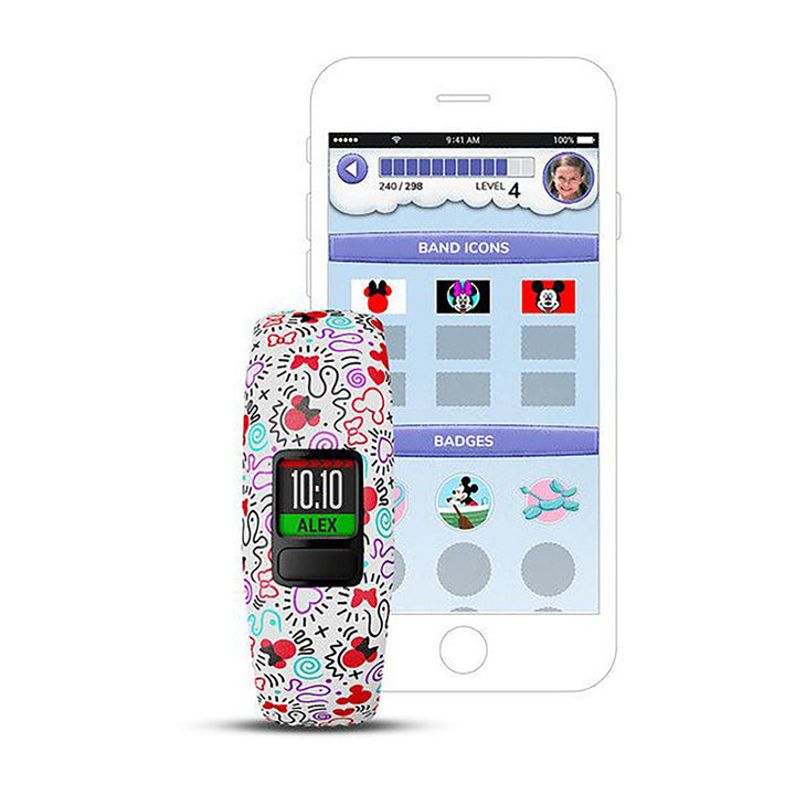 Garmin Vivofit Jr. 2 Silicone Minnie Mouse Strap Full Color Display Dial Watch - 010-01909-10