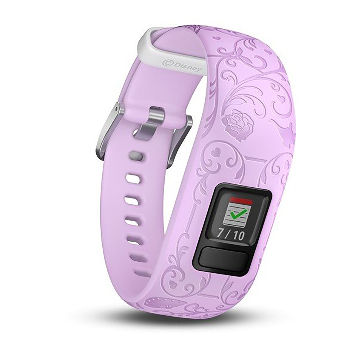 ساعة Garmin Vivofit Jr. 2 بحزام سيليكون يحمل أيقونات شخصيات أميرات ديزني وشاشة ملونة بالكامل