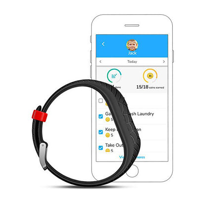 ساعة Garmin Vivofit Jr. 2 بحزام سيليكون أسود بتصميم سبايدرمان وشاشة ملونة بالكامل