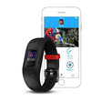 ساعة Garmin Vivofit Jr. 2 بحزام سيليكون أسود بتصميم سبايدرمان وشاشة ملونة بالكامل