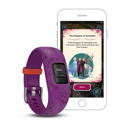 ساعة ذكية Garmin Vivofit Jr. 2 بتصميم آنا من فيلم ديزني "فروزن 2" مع شاشة كاملة