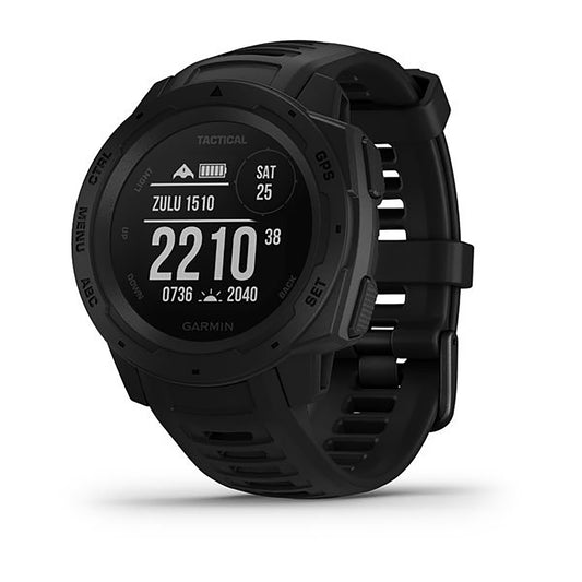ساعة Garmin Instinct Tactical Edition، سوار سيليكون أسود، شاشة ملونة بالكامل