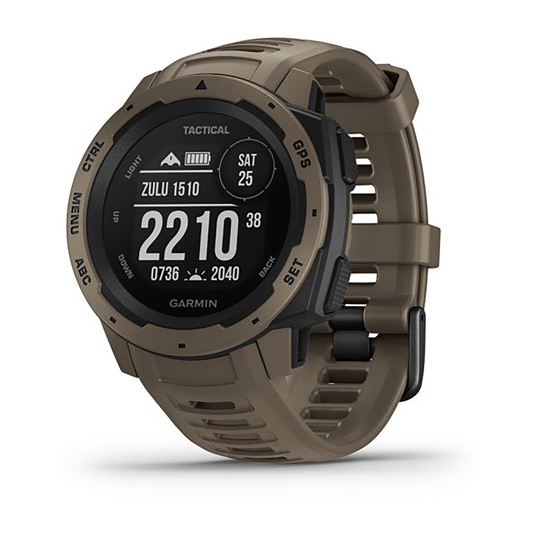 Garmin Instinct Tactical Edition Silicone Coyote Strap Full Color Display Dial Watch - 010-02064-71