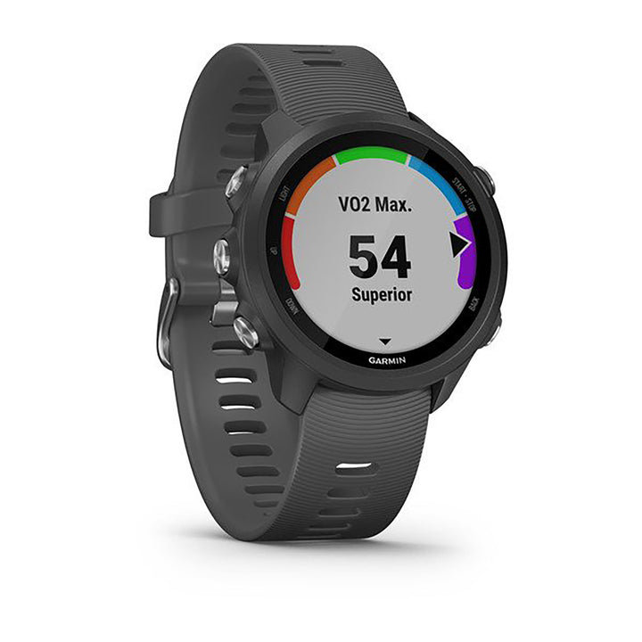 Garmin Forerunner 245 Silicone Gray Strap Full Color Display Dial Watch - 010-02120-10