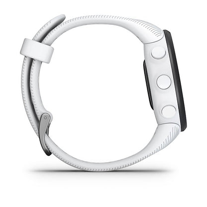 ساعة Garmin Forerunner 45S بسوار سيليكون أبيض وشاشة ملونة بالكامل