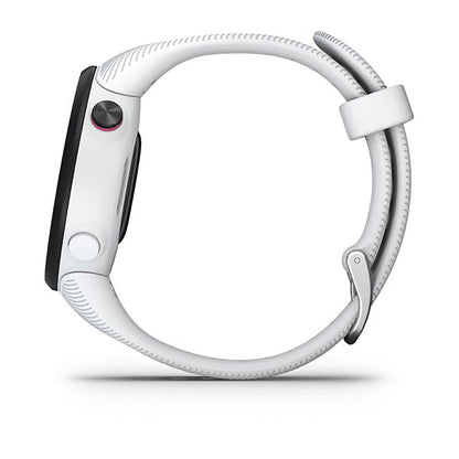 ساعة Garmin Forerunner 45S بسوار سيليكون أبيض وشاشة ملونة بالكامل