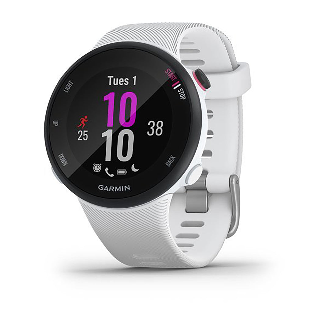 Garmin Forerunner 45S Silicone White Strap Full Color Display Dial Watch - 010-02156-10