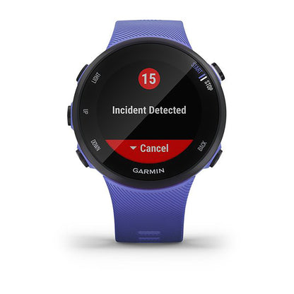 ساعة Garmin Forerunner 45S بسوار سيليكون باللون الأيرلندي وشاشة ملونة بالكامل
