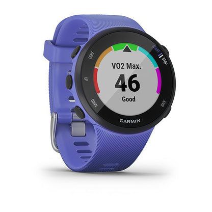 ساعة Garmin Forerunner 45S بسوار سيليكون باللون الأيرلندي وشاشة ملونة بالكامل