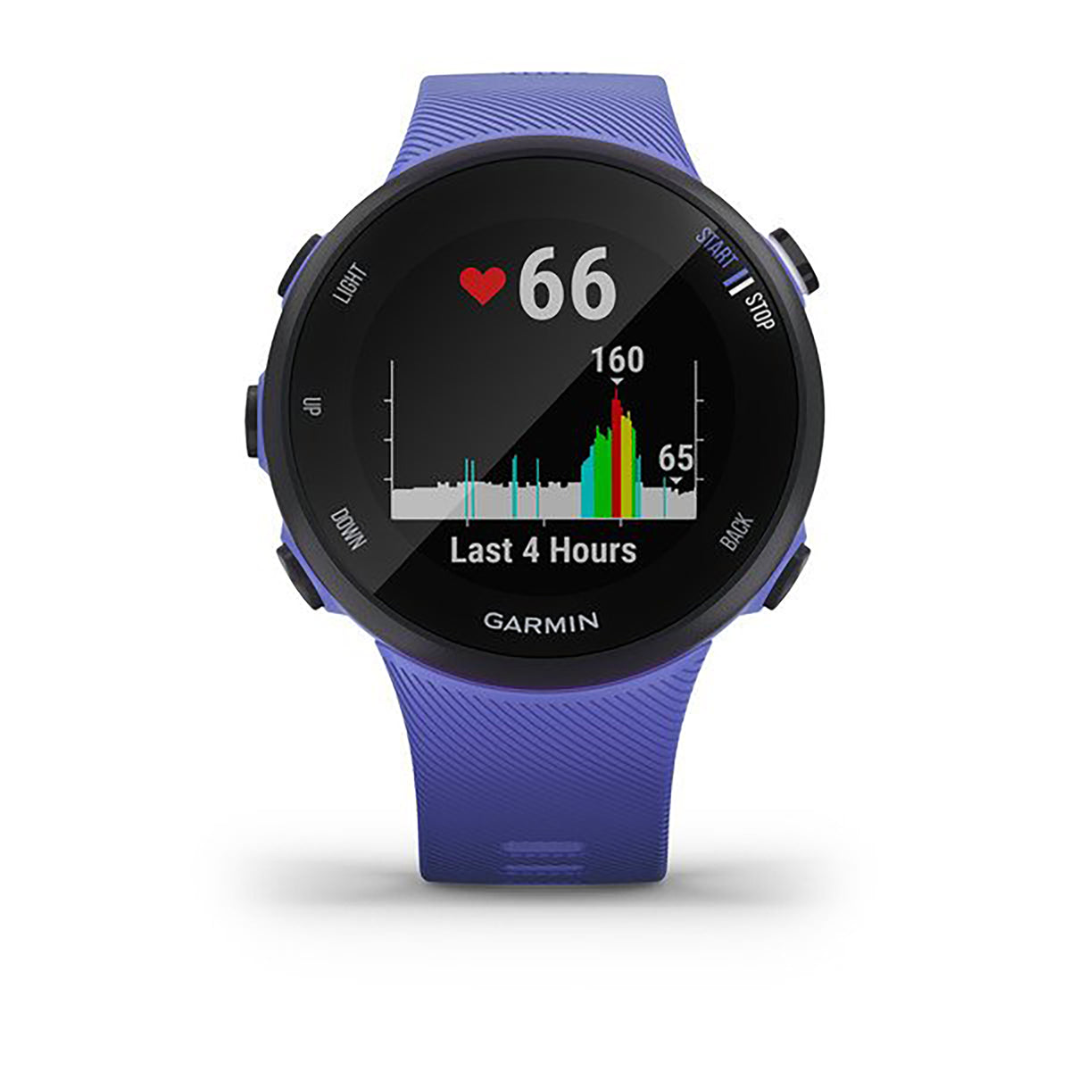 ساعة Garmin Forerunner 45S بسوار سيليكون باللون الأيرلندي وشاشة ملونة بالكامل