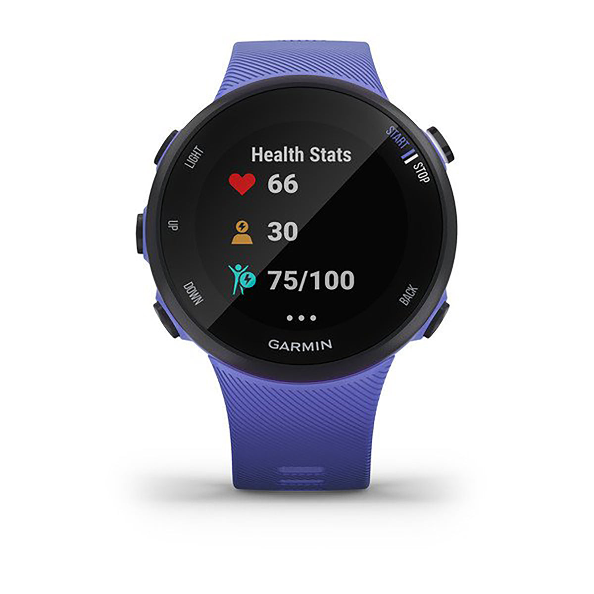ساعة Garmin Forerunner 45S بسوار سيليكون باللون الأيرلندي وشاشة ملونة بالكامل