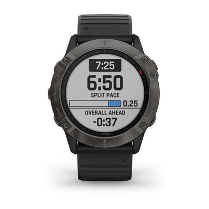 ساعة Garmin Fenix 6X Pro وSapphire Edition بسوار سيليكون أسود وشاشة ملونة بالكامل