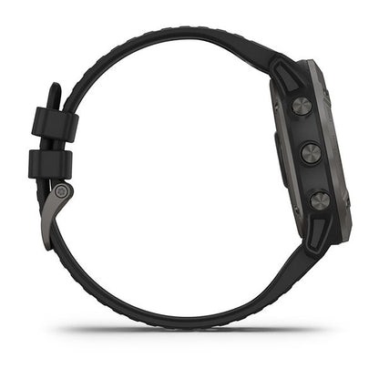ساعة Garmin Fenix 6X Pro وSapphire Edition بسوار سيليكون أسود وشاشة ملونة بالكامل