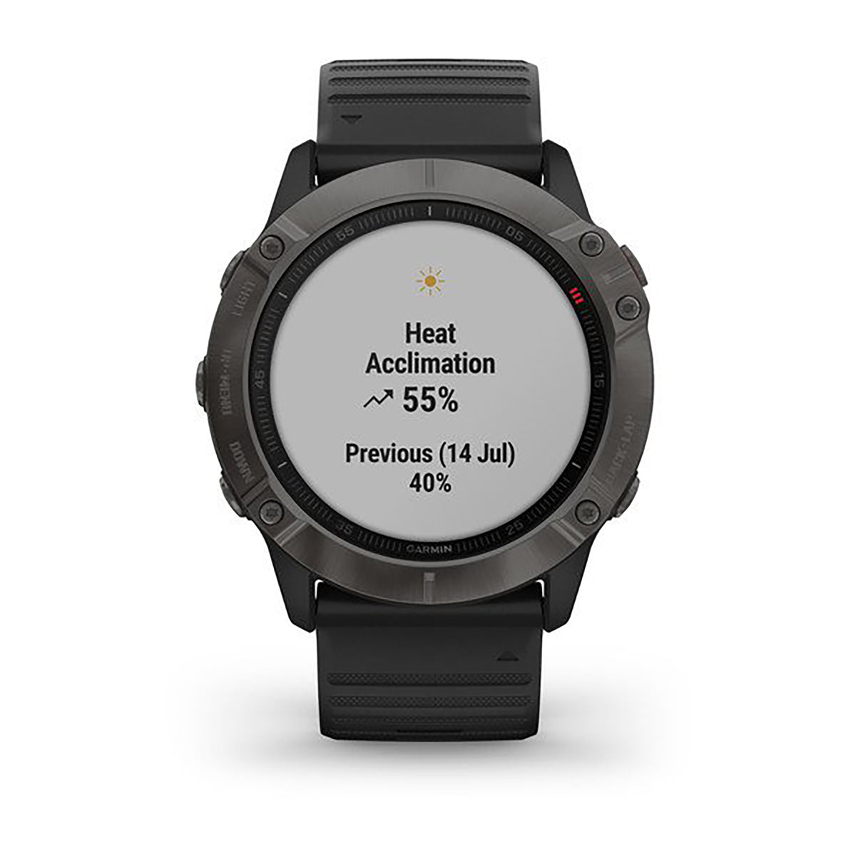 ساعة Garmin Fenix 6X Pro وSapphire Edition بسوار سيليكون أسود وشاشة ملونة بالكامل