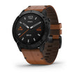 ساعة Garmin Fenix 6X Pro و Sapphire Editions بحزام جلدي بني وشاشة ملونة بالكامل