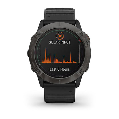 ساعة Garmin Fenix 6X Pro وSapphire Editions بشاشة ملونة كاملة وحزام سيليكون أسود