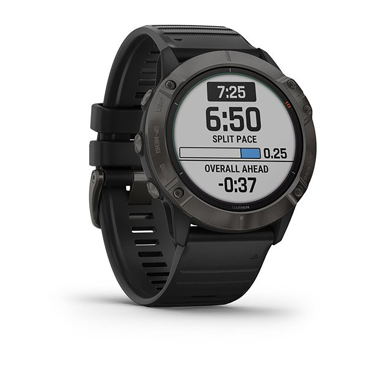 ساعة Garmin Fenix 6X Pro وSapphire Editions بشاشة ملونة كاملة وحزام سيليكون أسود