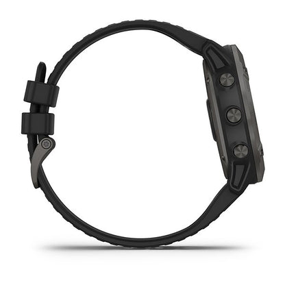 ساعة Garmin Fenix 6X Pro وSapphire Editions بشاشة ملونة كاملة وحزام سيليكون أسود