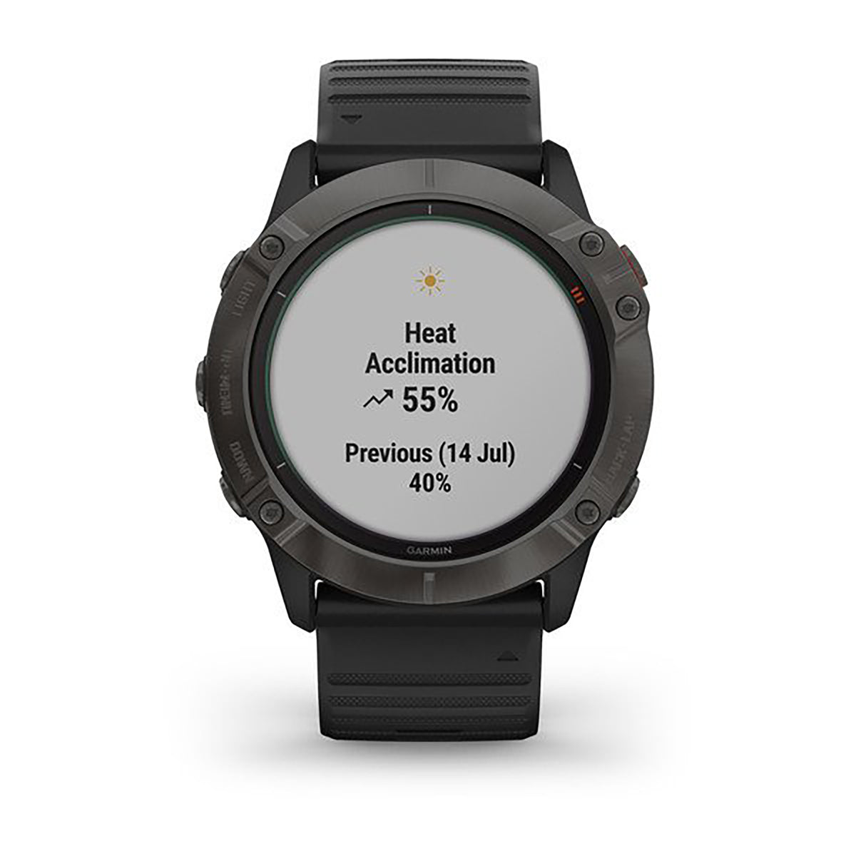 ساعة Garmin Fenix 6X Pro وSapphire Editions بشاشة ملونة كاملة وحزام سيليكون أسود