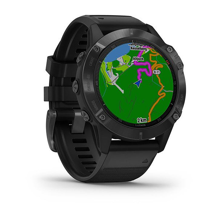 Garmin Fenix 6 Silicone Black Strap Full Color Display Dial Watch - 010-02158-02