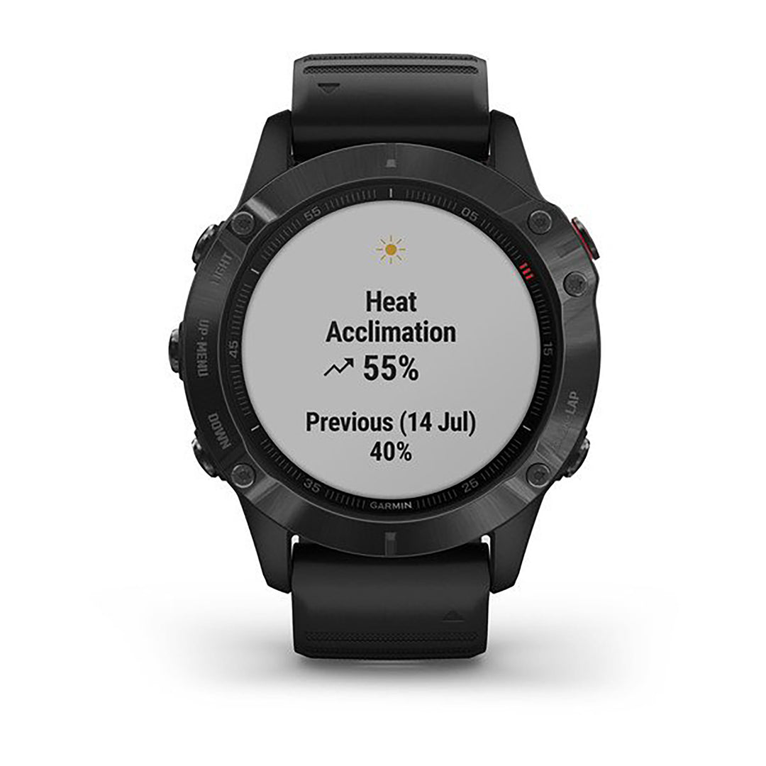 Garmin Fenix 6 Silicone Black Strap Full Color Display Dial Watch - 010-02158-02