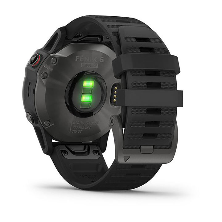 Garmin Fenix 6 Silicone Black Strap Full Color Display Dial Watch - 010-02158-11