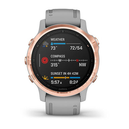 Garmin Fenix 6S Silicone Gray Strap Full Color Display Dial Watch