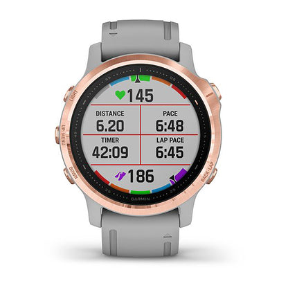 Garmin Fenix 6S Silicone Gray Strap Full Color Display Dial Watch