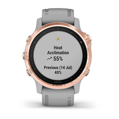 Garmin Fenix 6S Silicone Gray Strap Full Color Display Dial Watch