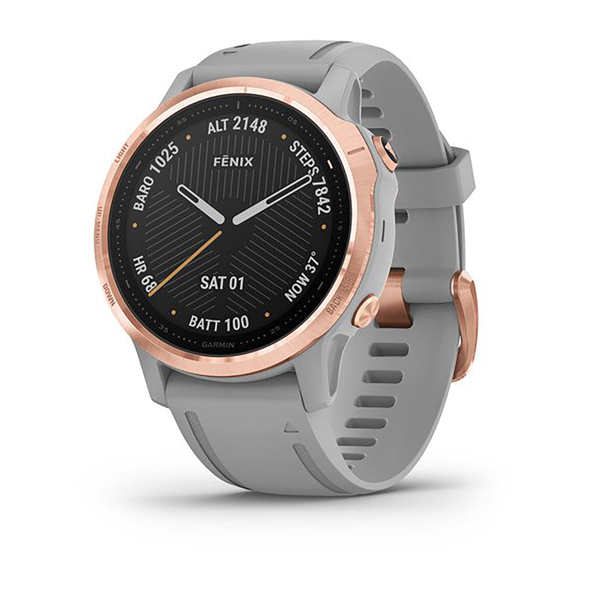 Garmin Fenix 6S Silicone Gray Strap Full Color Display Dial Watch