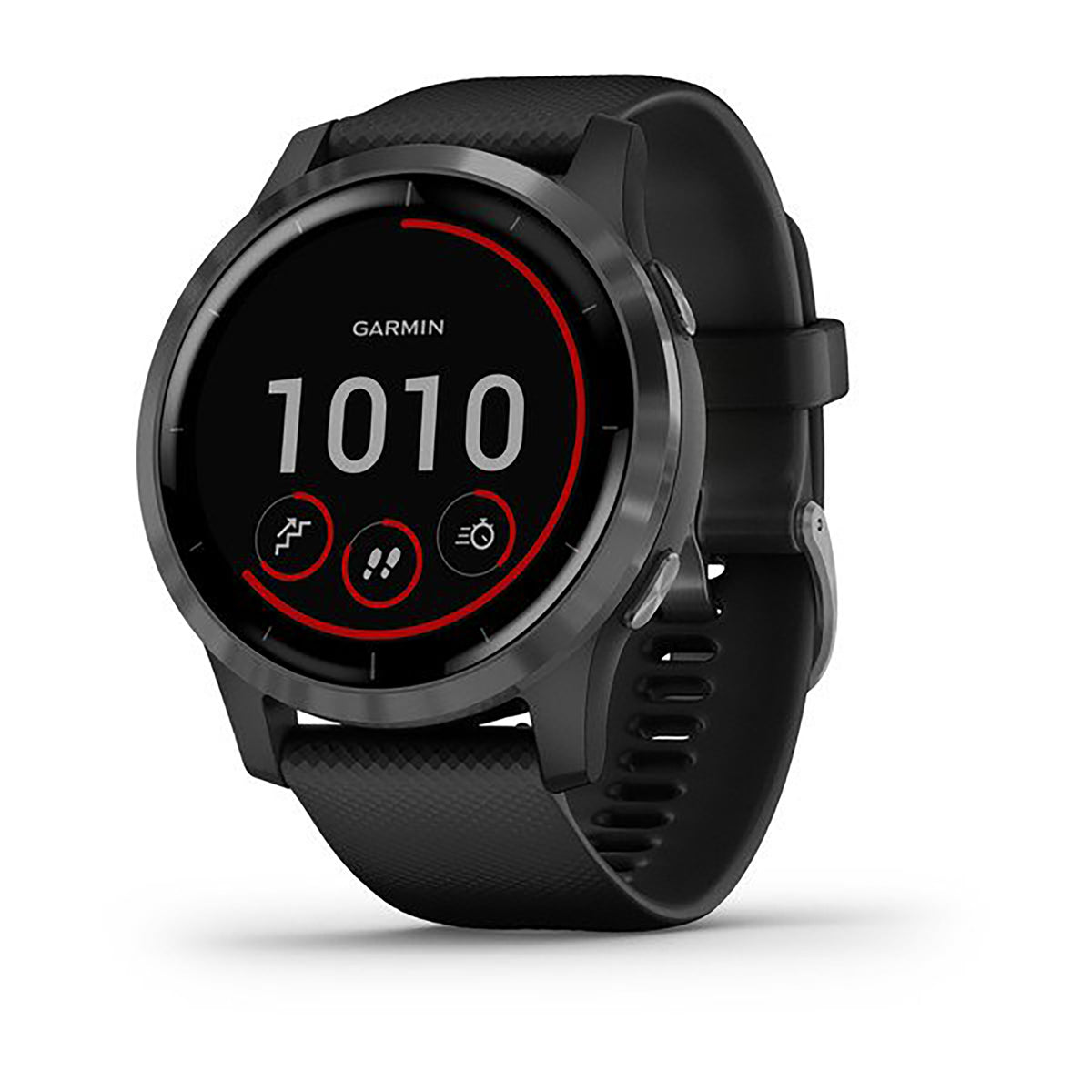 ساعة Garmin Vivoactive 4 بسوار سيليكون أسود وشاشة ملونة بالكامل