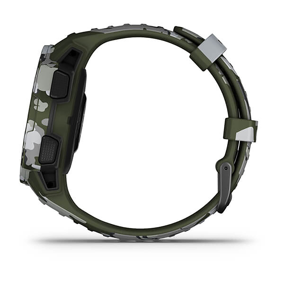 ساعة Garmin Instinct Solar إصدار Camo بسوار سيليكون بنقشة التمويه Lichen وشاشة ملونة بالكامل