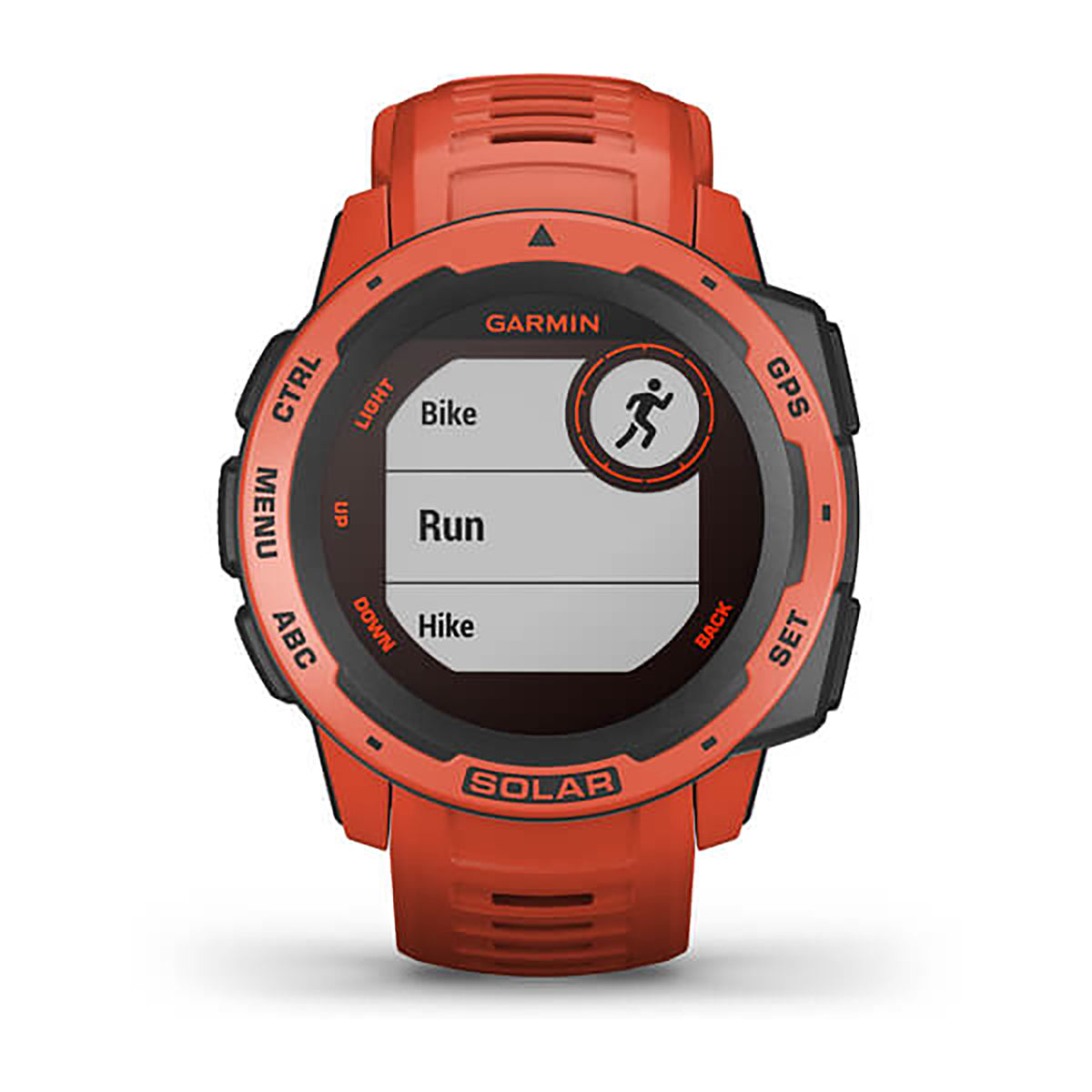 Garmin Instinct Solar Silicone Flame Red Strap Full Color Display Dial Watch