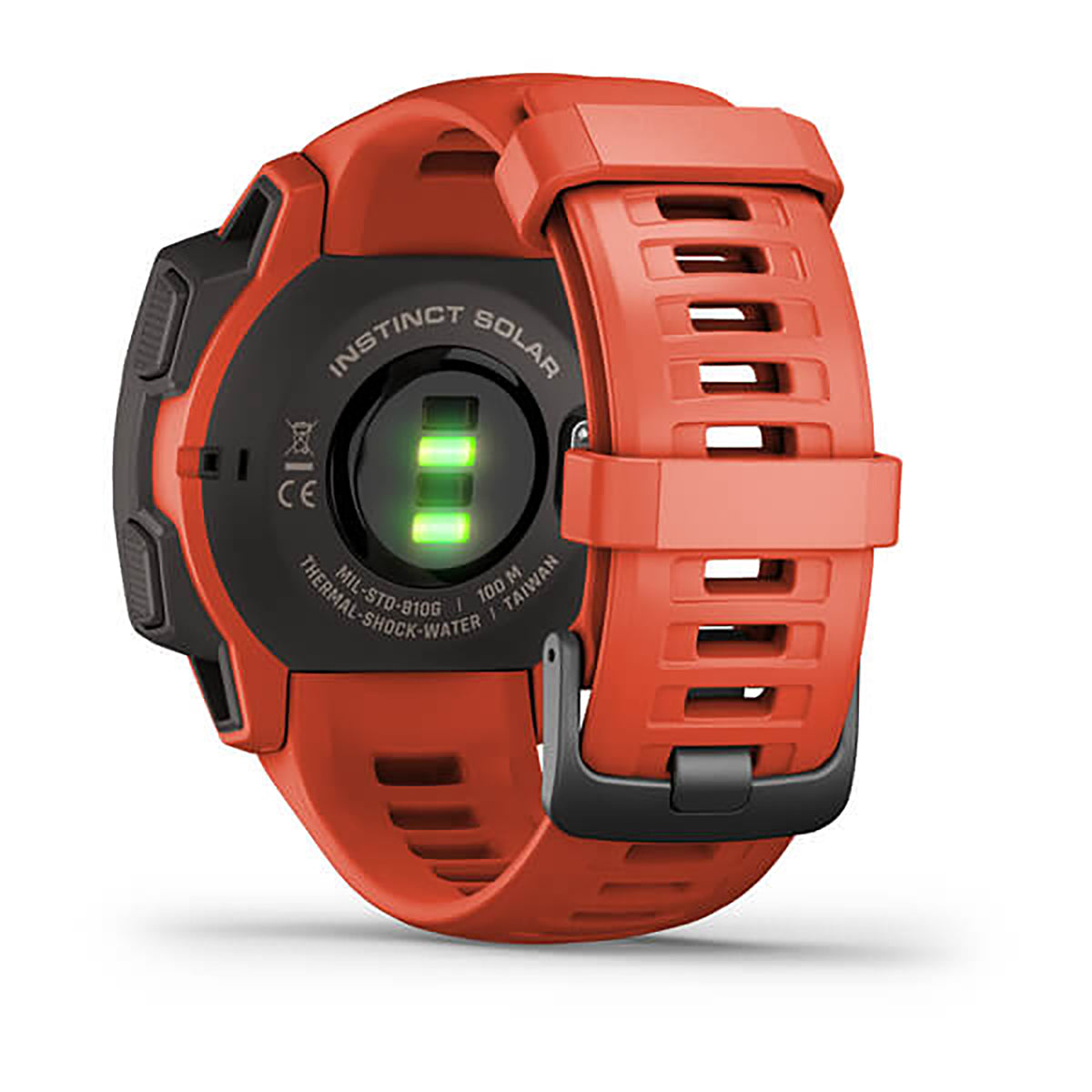 Garmin Instinct Solar Silicone Flame Red Strap Full Color Display Dial Watch