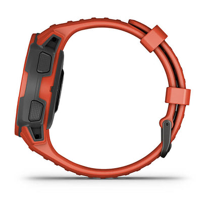 Garmin Instinct Solar Silicone Flame Red Strap Full Color Display Dial Watch