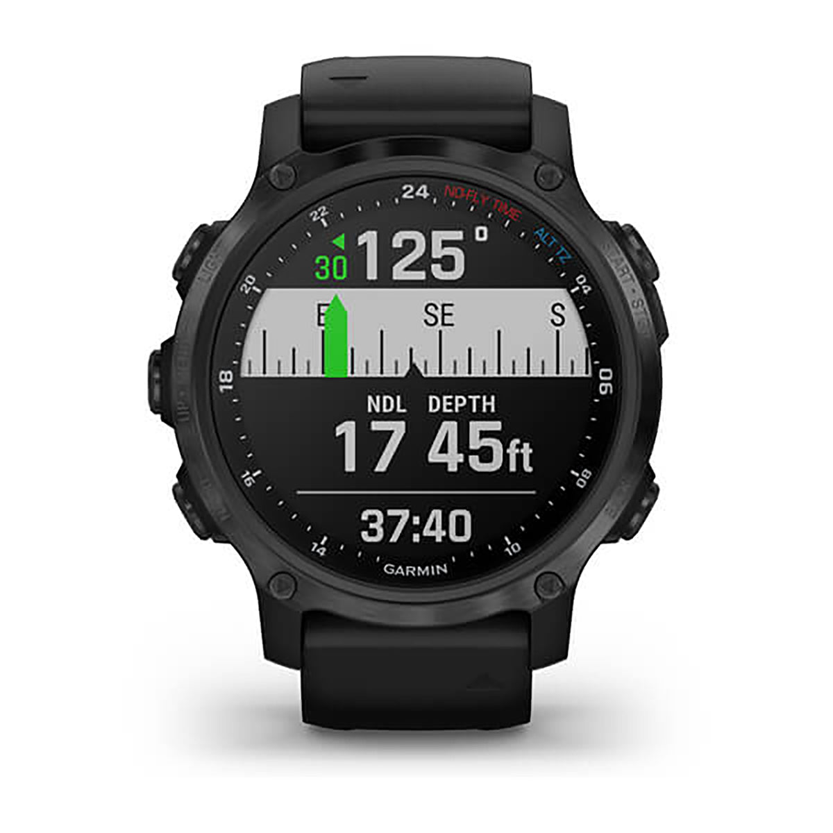 ساعة Garmin Descent Mk2 بسوار سيليكون أسود وشاشة ملونة بالكامل
