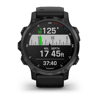 ساعة Garmin Descent Mk2 بسوار سيليكون أسود وشاشة ملونة بالكامل
