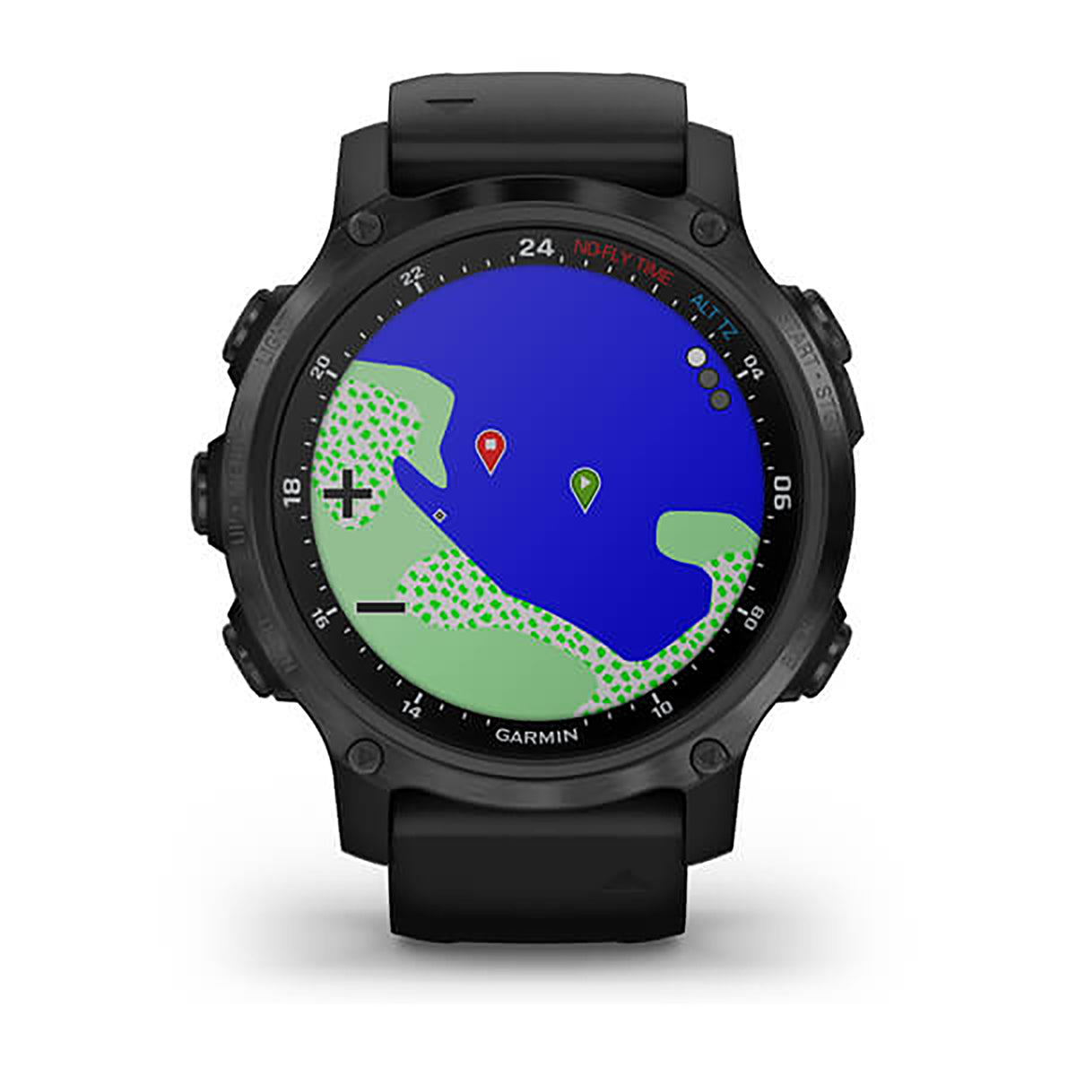 ساعة Garmin Descent Mk2 بسوار سيليكون أسود وشاشة ملونة بالكامل