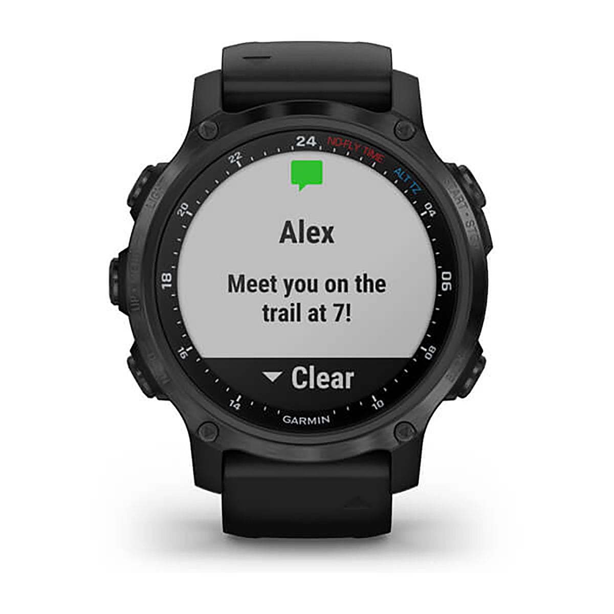 ساعة Garmin Descent Mk2 بسوار سيليكون أسود وشاشة ملونة بالكامل