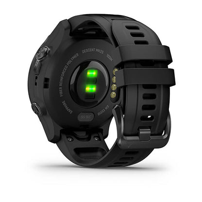 ساعة Garmin Descent Mk2 بسوار سيليكون أسود وشاشة ملونة بالكامل