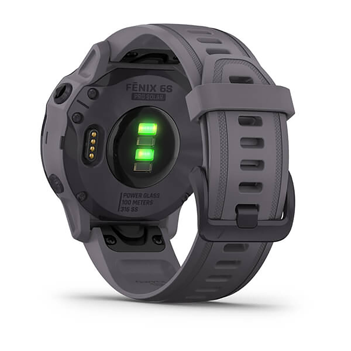 ساعة Garmin Fenix 6S بحزام سيليكون رمادي وشاشة ملونة بالكامل