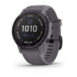 ساعة Garmin Fenix 6S بحزام سيليكون رمادي وشاشة ملونة بالكامل